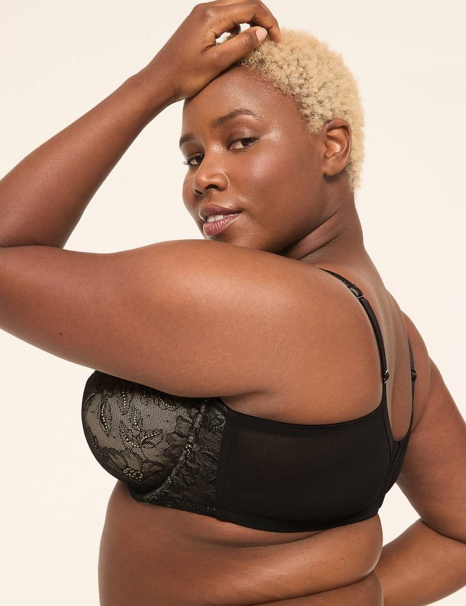 Unlined Full Coverage Bra with Lace - Image 3