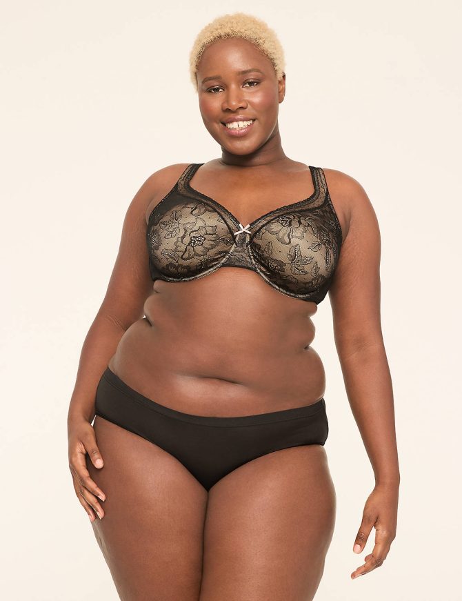 Unlined Full Coverage Bra with Lace - Image 4