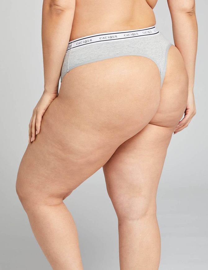 Cotton Thong Panty With Wide Waistband - Image 6