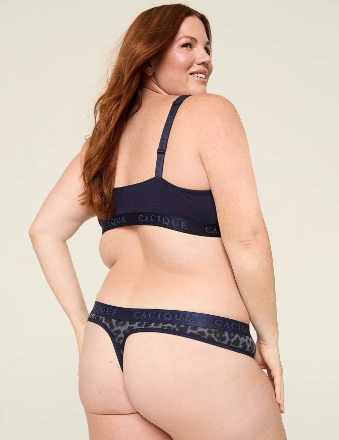 Cotton Thong Panty With Wide Waistband - Image 4