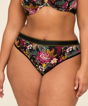 Cotton Thong Panty With Wide Waistband