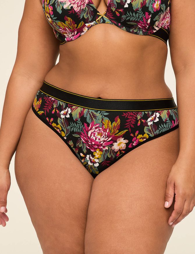 Cotton Thong Panty With Wide Waistband