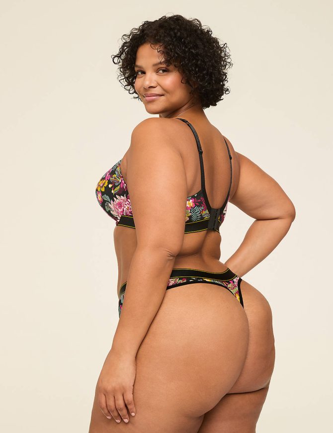 Cotton Thong Panty With Wide Waistband - Image 2