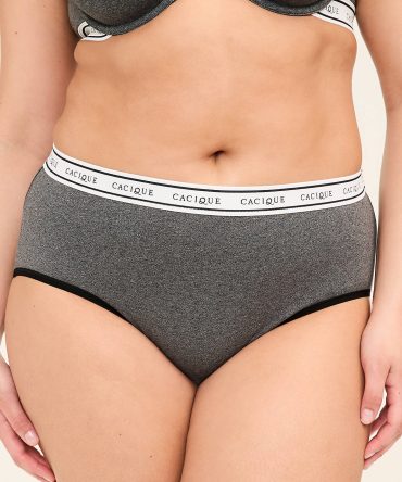 Cotton High-Leg Brief Panty With Wide Waistband