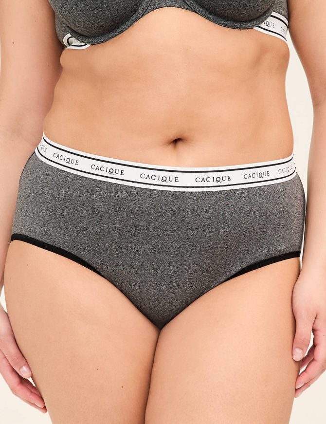 Cotton High-Leg Brief Panty With Wide Waistband