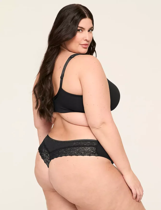 Cotton Thong Panty With Lace Back - Image 4