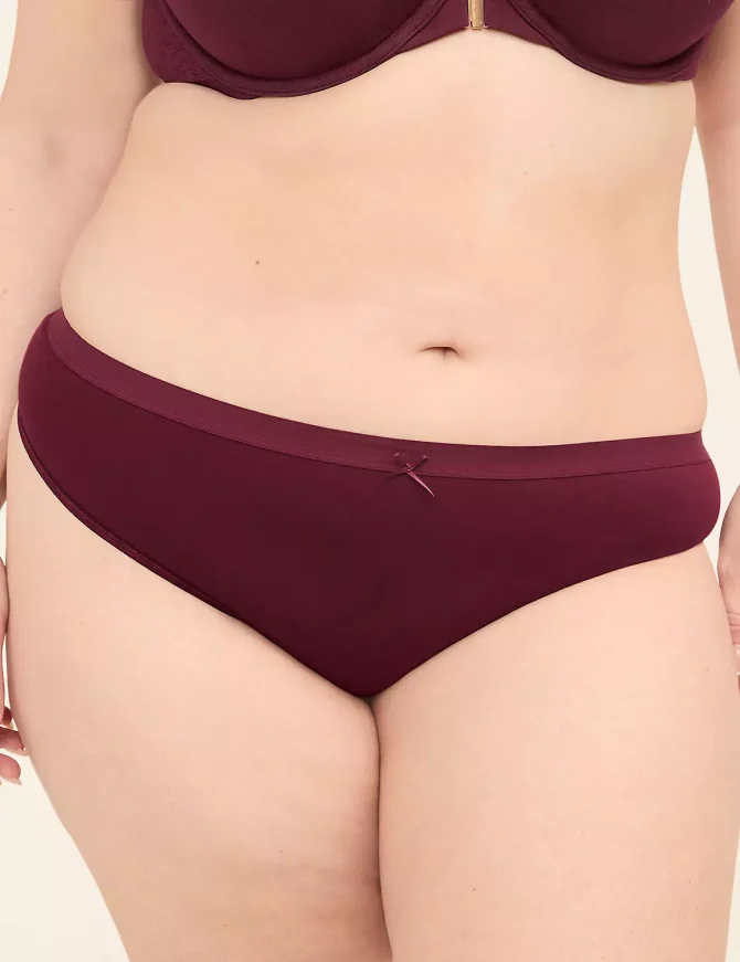 Cotton Thong Panty With Lace Back