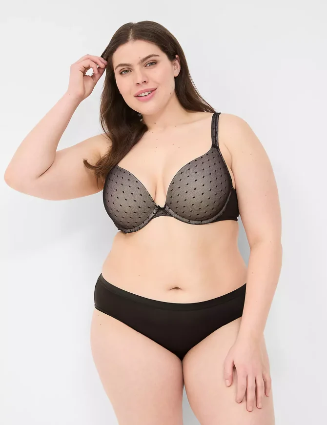 Cotton Boost Plunge Bra With Lace - Image 5