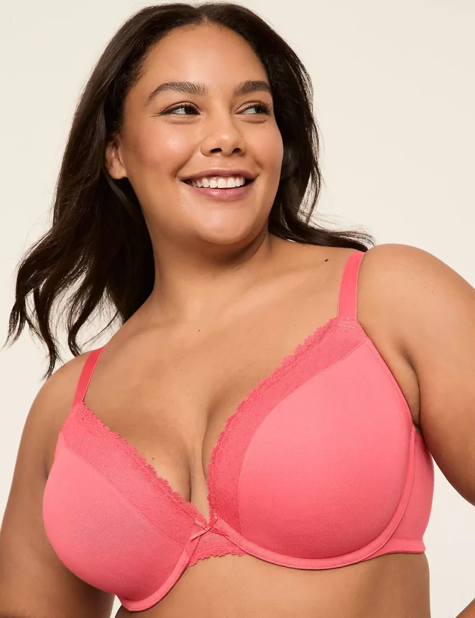 Cotton Boost Plunge Bra With Lace - Image 4