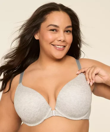 Front-Close Cotton Boost Plunge Bra