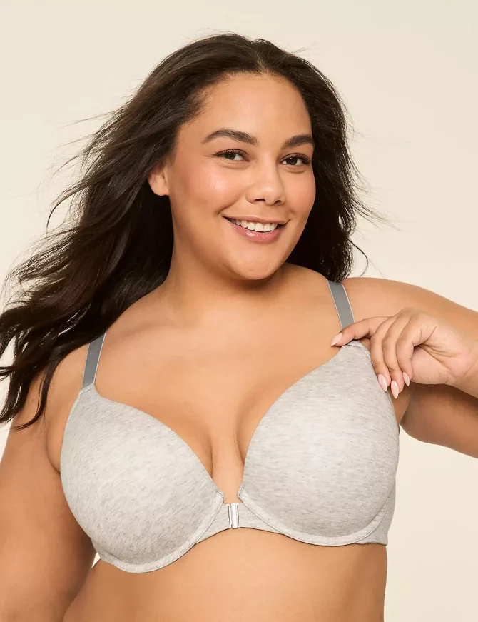 Front-Close Cotton Boost Plunge Bra