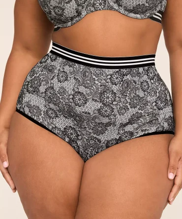Cotton High-Waist Brief Panty With Wide Waistband
