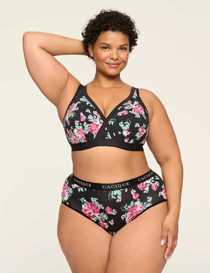 Cotton Lightly Lined No-Wire Bra With Lace