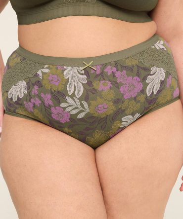 Cotton Full Brief Panty With Lace Trim