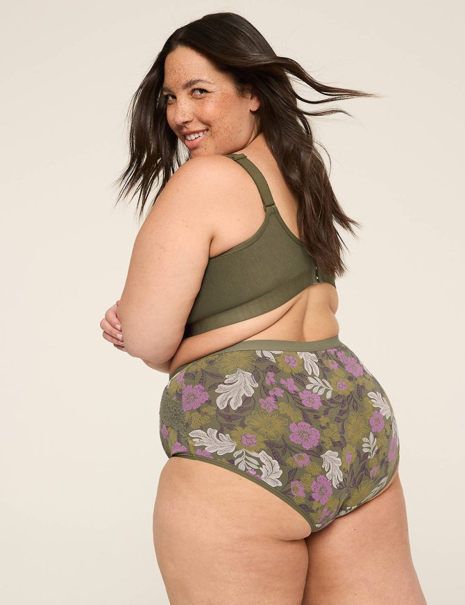 Cotton Full Brief Panty With Lace Trim - Image 2