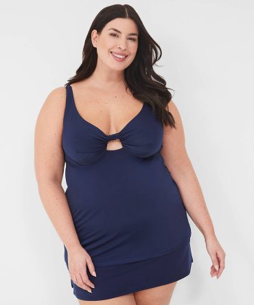 Underwire Knot-Front Tankini Top