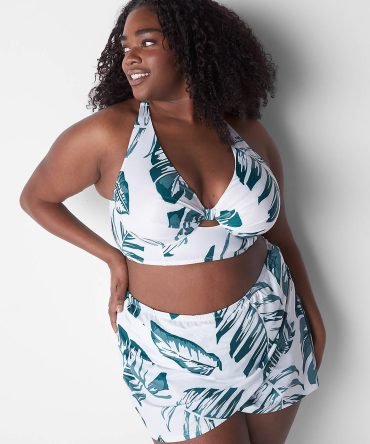 Faux-Wrap Swim Skirt