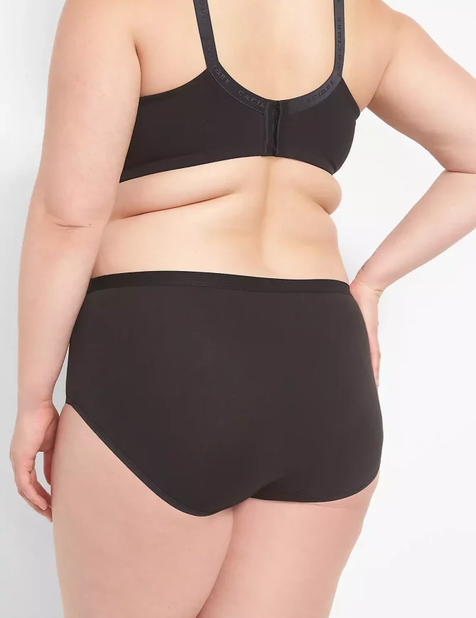 Cotton High-Leg Brief Panty With Lace Waist - Image 6