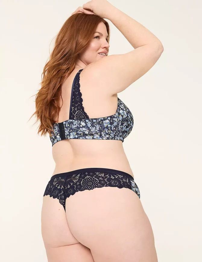 No-Show Lace-Back Thong - Image 2
