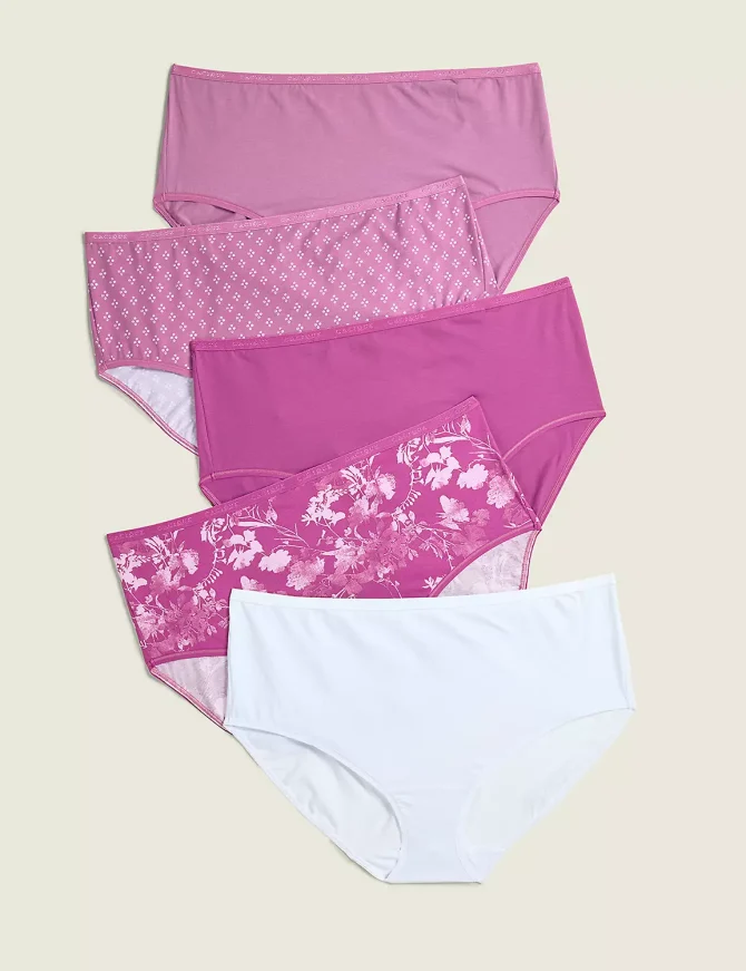 Cotton High-Leg Brief Panty - 5-Pack - Image 2