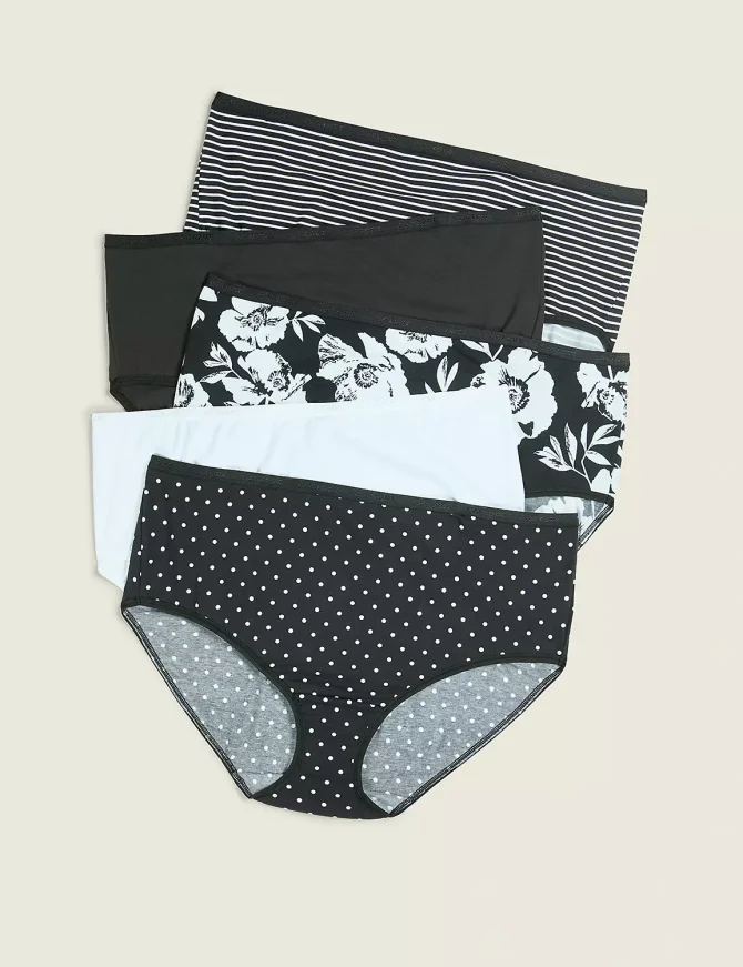 Cotton High-Leg Brief Panty - 5-Pack - Image 7