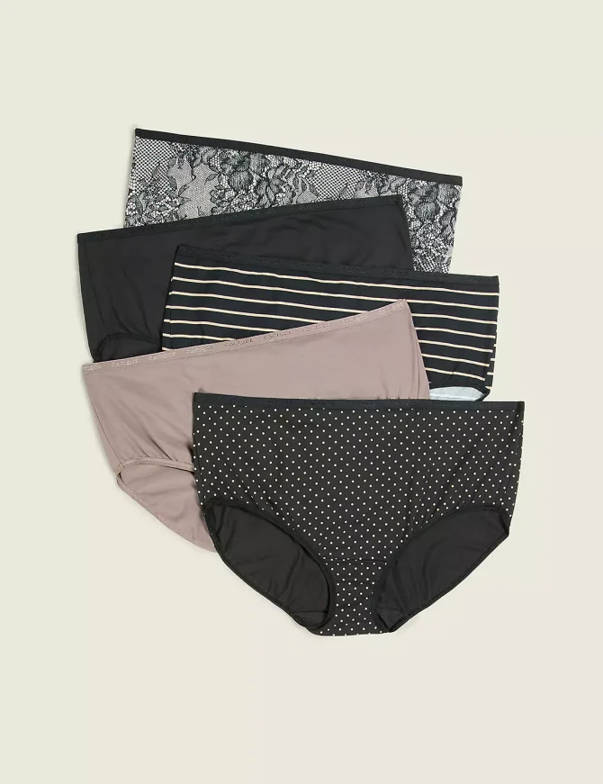 Cotton High-Leg Brief Panty - 5-Pack - Image 3