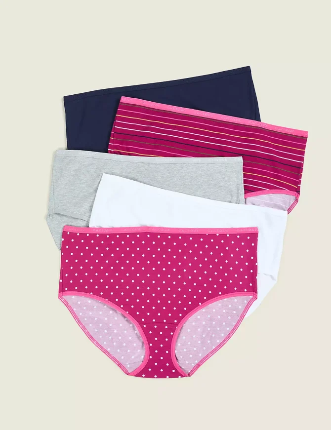 Cotton High-Leg Brief Panty - 5-Pack - Image 5