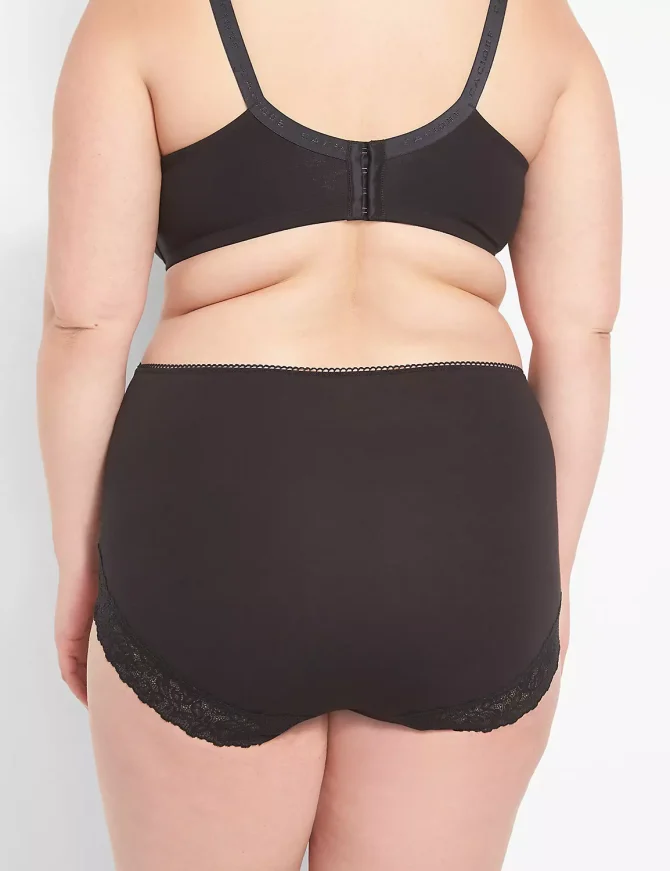 Cotton Lace-Back High Waist Brief Panty - Image 8
