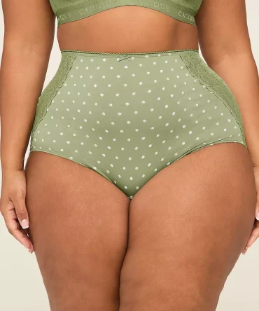 Cotton Lace-Back High Waist Brief Panty