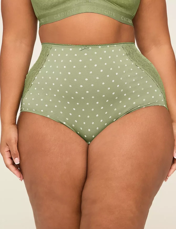 Cotton Lace-Back High Waist Brief Panty