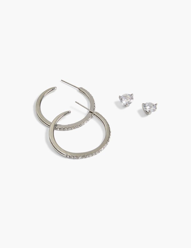 Stud & Hoop Earrings 2-Pack - Image 2