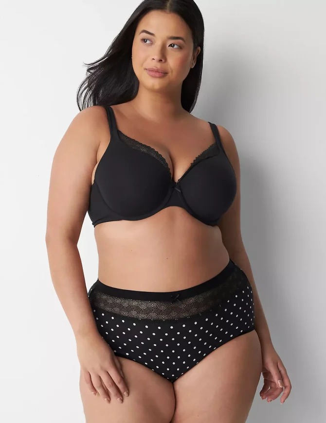 Cotton Full Brief Panty with Lace Waist