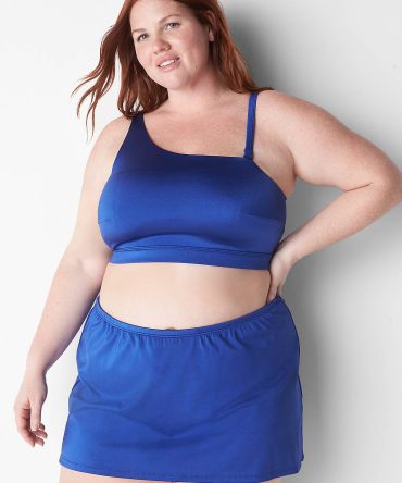 Shimmer Slitted Swim Skirt