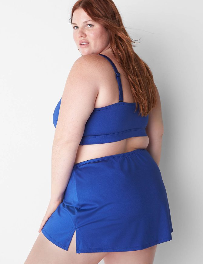 Shimmer Slitted Swim Skirt - Image 2