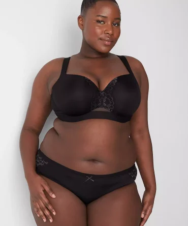 No-Show Hipster Panty With Satin Lace