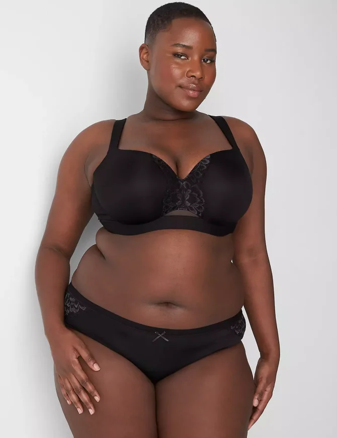 No-Show Hipster Panty With Satin Lace