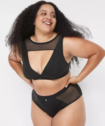 High Apex Bralette With Mesh Overlay
