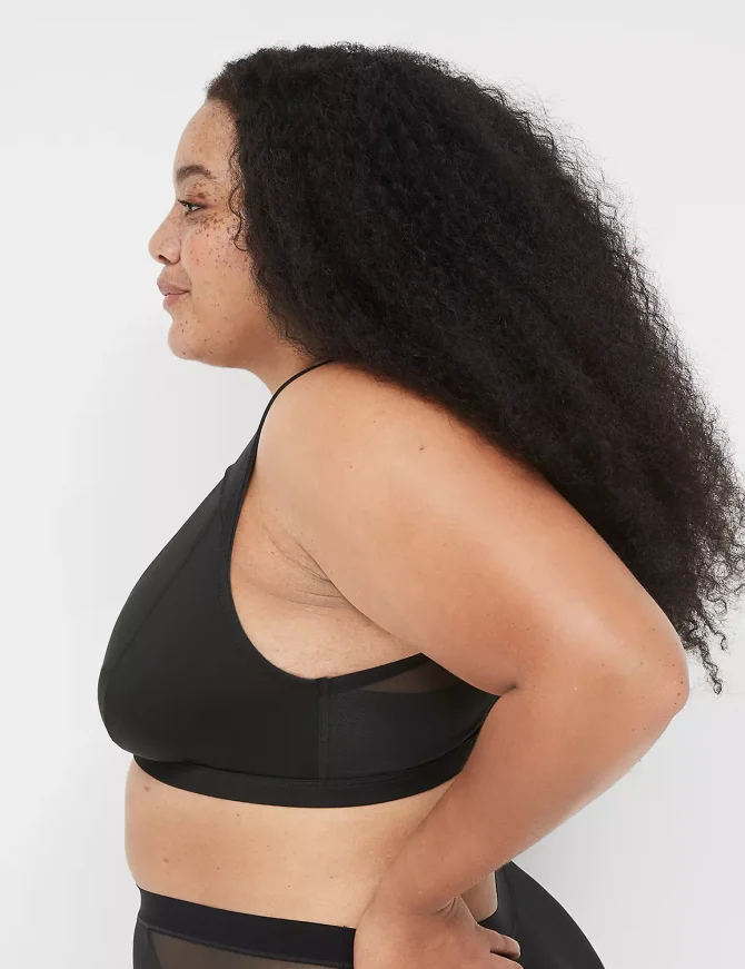High Apex Bralette With Mesh Overlay - Image 3