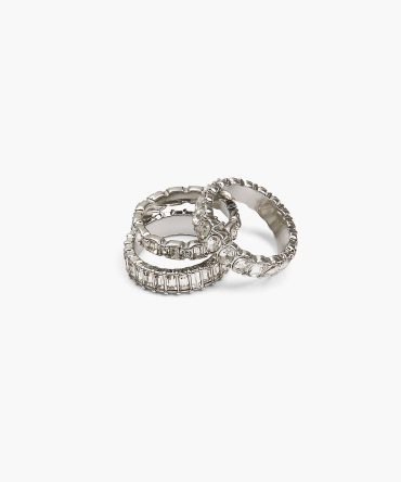 Pave & Baguette Stackable Rings 3-Pack