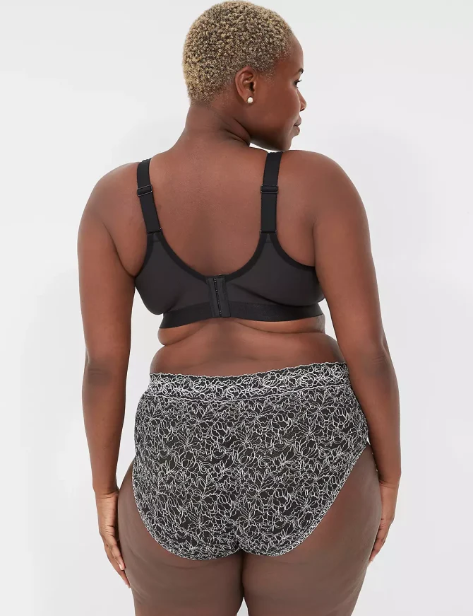 Unlined No-Wire Bra with Lace - Image 2