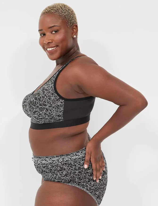 Unlined No-Wire Bra with Lace - Image 4