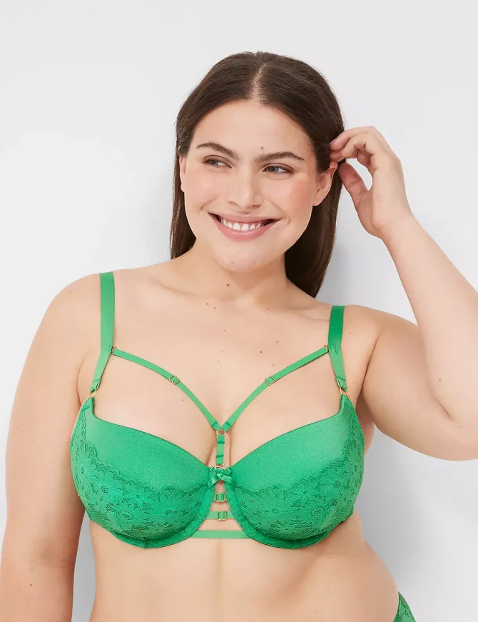 Fishnet Lace Boost Balconette Bra - Image 4