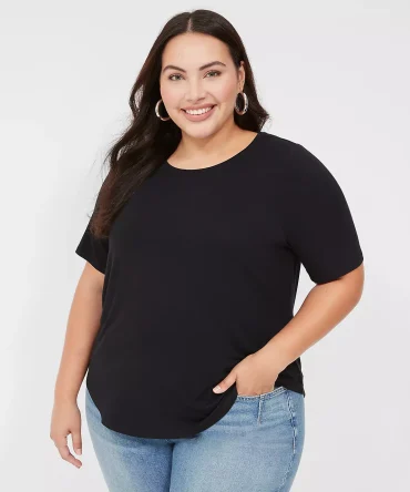 Curved-Hem Perfect Sleeve Tee