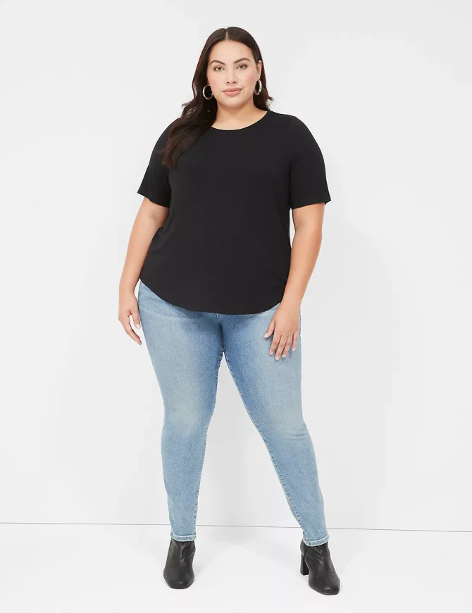 Curved-Hem Perfect Sleeve Tee - Image 3
