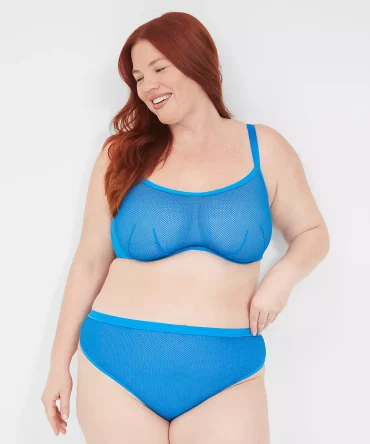 Fishnet Unlined Rocker-Wire Bandeau Bra