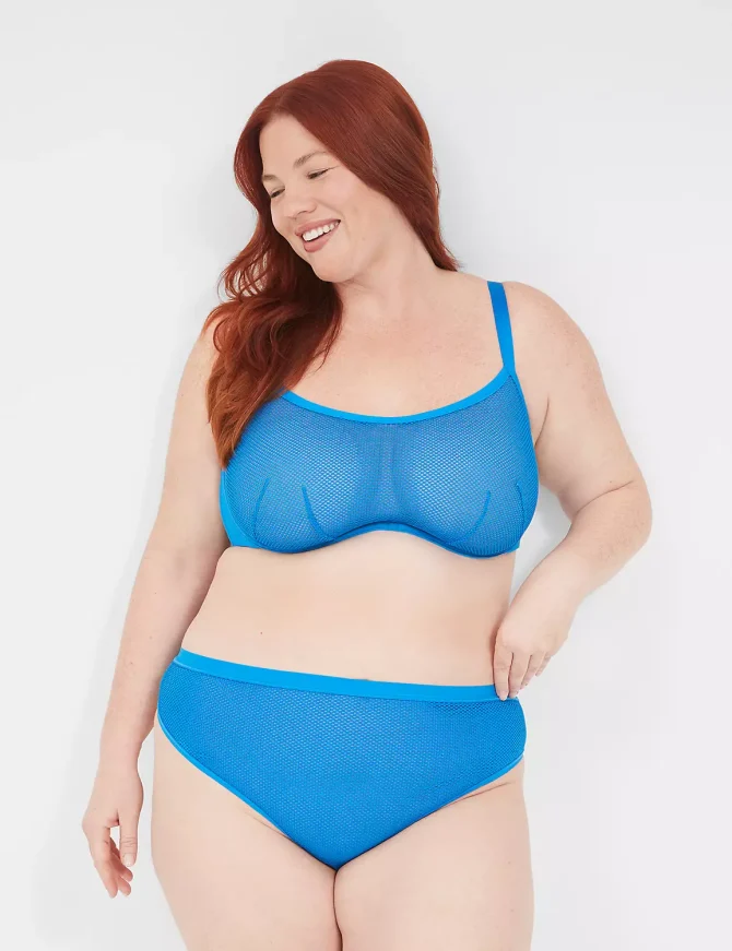 Fishnet Unlined Rocker-Wire Bandeau Bra