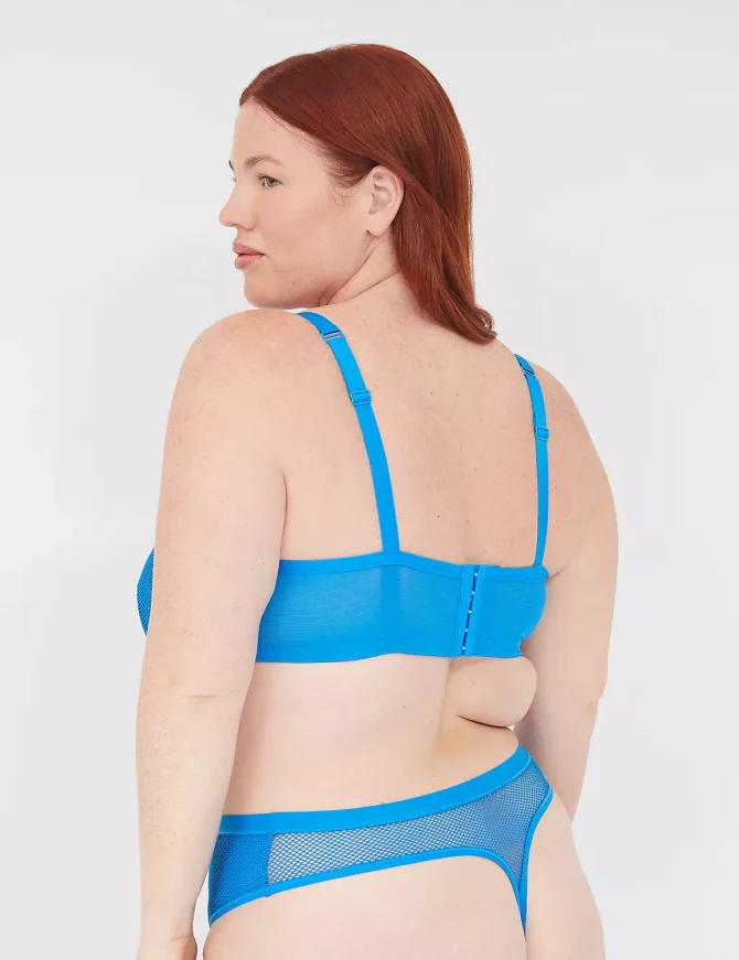 Fishnet Unlined Rocker-Wire Bandeau Bra - Image 2