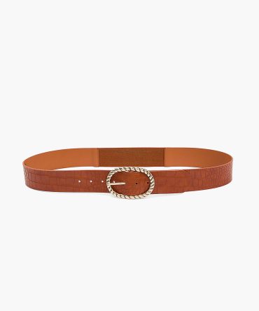 Metal Rope Faux-Leather Waist Belt