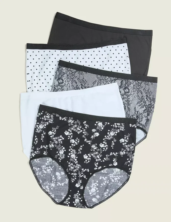 Cotton High-Waist Brief Panty - 5-Pack - Image 3