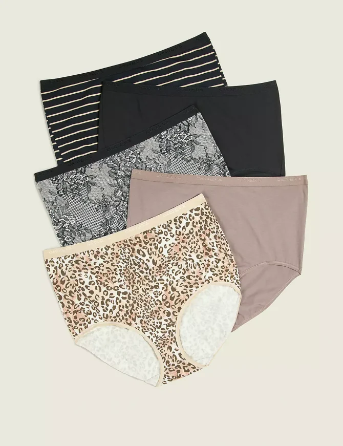 Cotton High-Waist Brief Panty - 5-Pack - Image 4